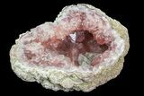 Pink Amethyst Geode Section with Calcite - Argentina #113333-1